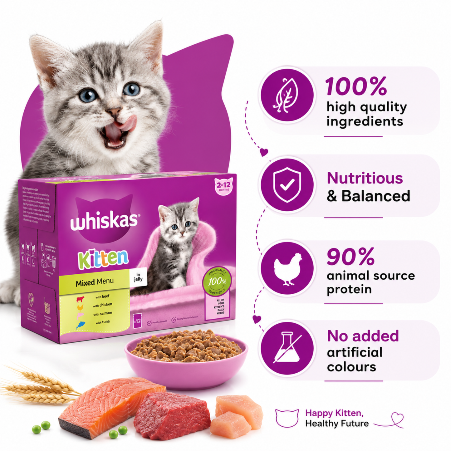 WHISKAS Kitten Wet Cat Food