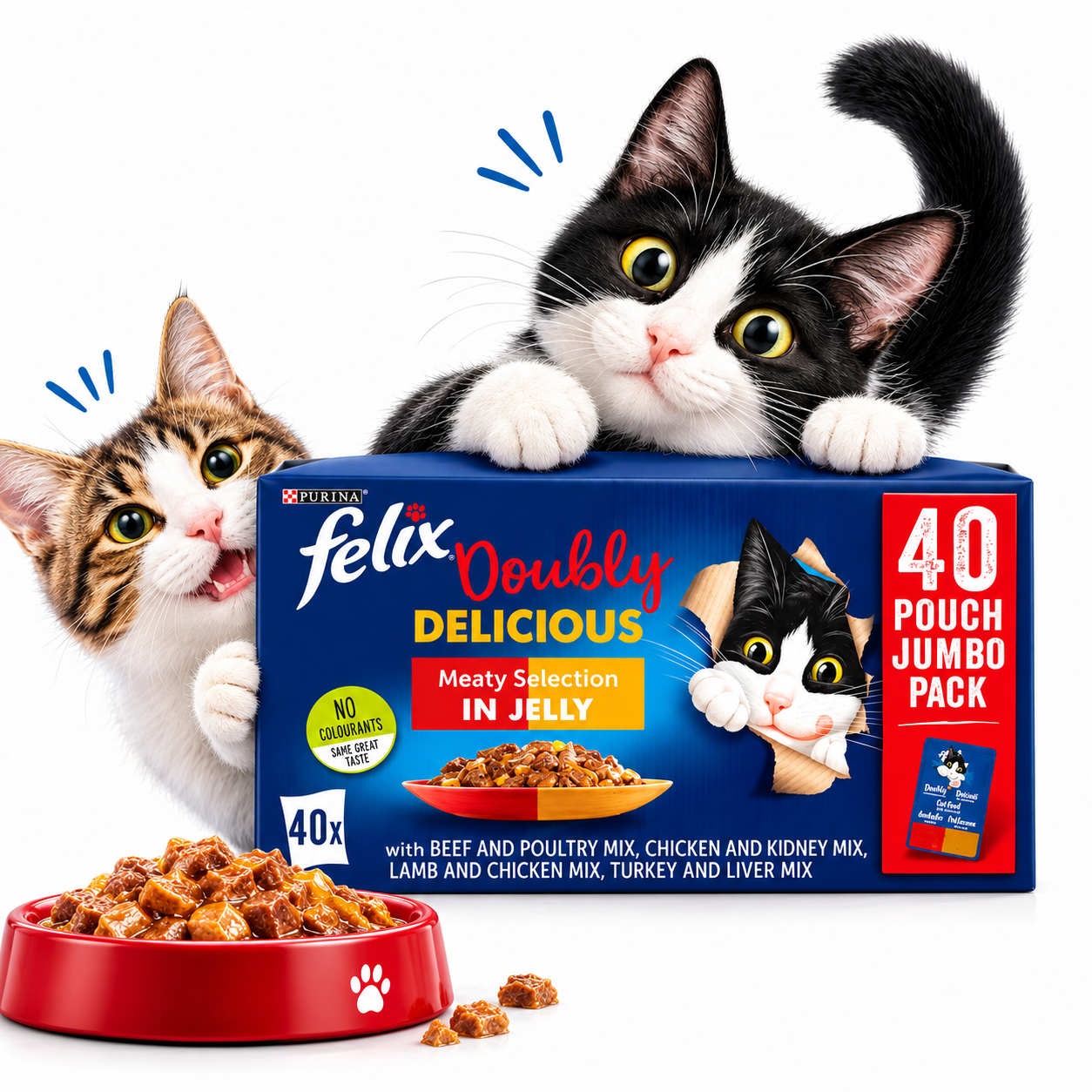 Felix Doubly Delicious Wet Cat Food Pouches